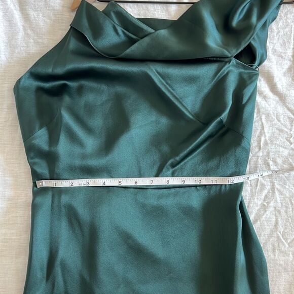 Michelle Mason Intermix 100% Silk Midi Dress One Shoulder Size 2 NWT - Picture 6 of 12